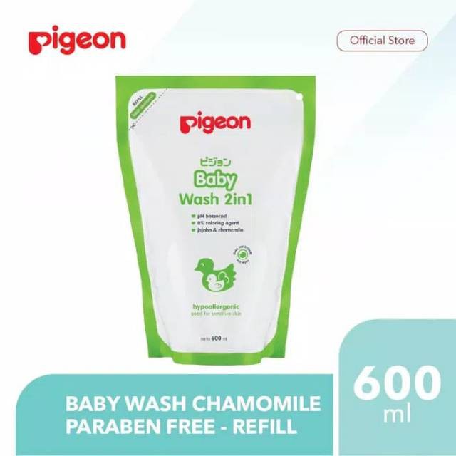 PIGEON BABY WASH 2 in 1 Hair and Body Refill 600 ml