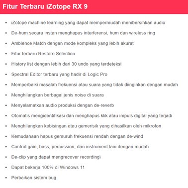 iZotope RX 9 Advanced Full Version versi 2022 Software Audio Editing