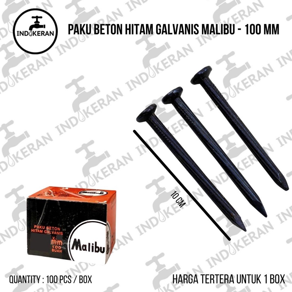 INDOKERAN - Paku Beton Hitam Galvanis Malibu - 100 MM