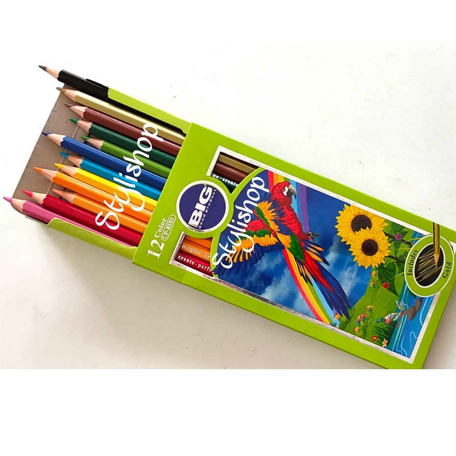 

(Panjang) Pensil Warna BIG 12 Warna, Color Pencil (Includes Gold - Warna Emas)