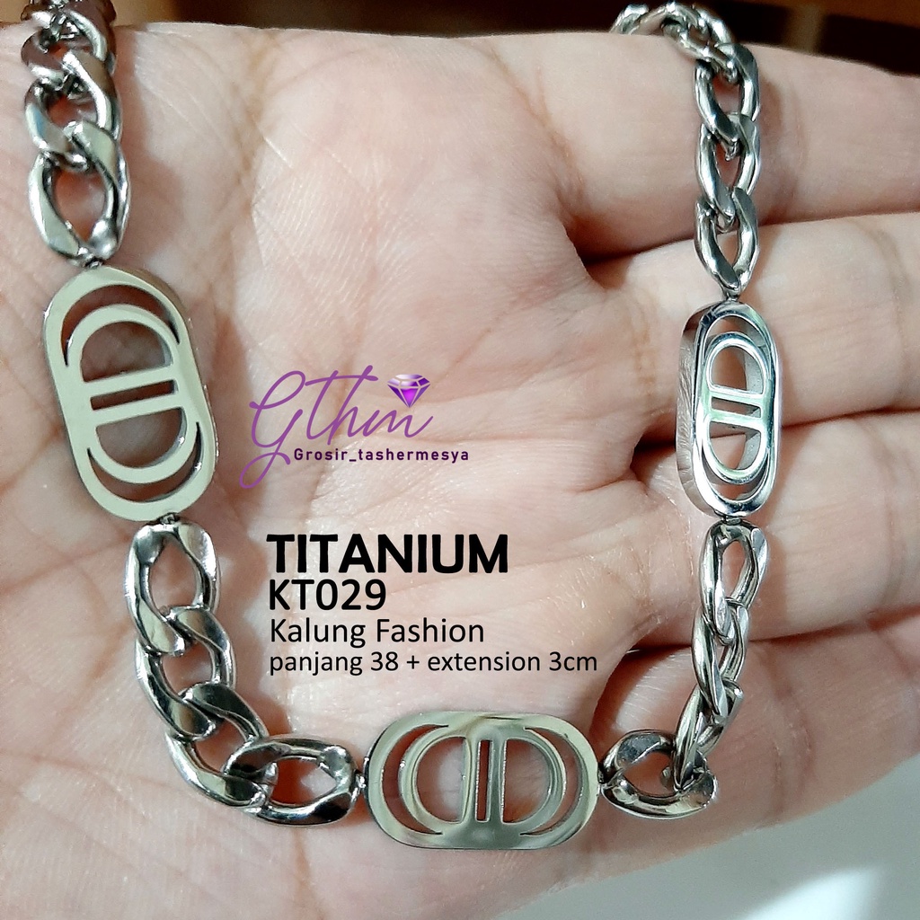 Kalung Titanium Branded DD Perhiasan Fashion Import Premium Anti karat Mewah Cocok untuk pesta jalan-jalan kondangan hadiah kado kt029 gthm