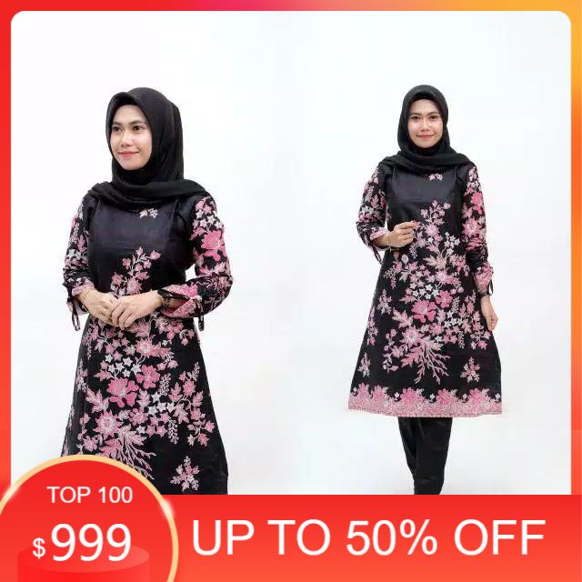 baju batik wanita // atasan batik wanita // tunik batik motif sakura merah