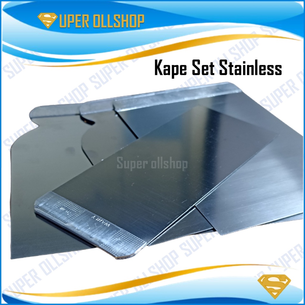 Kape Scraper Skrap Kapi Cat Alat Dempul Set Stainless Steel Lentur Berkualitas 4 Pcs Murah