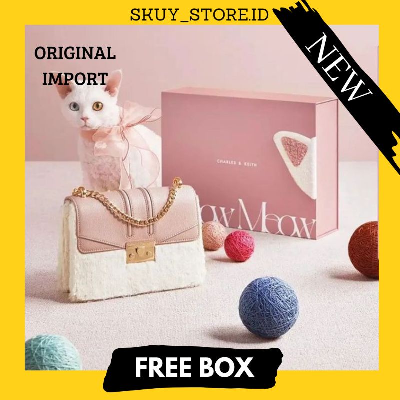 TAS CK CHRLES & KEIITH BOXY GIF SET MEOW WANITA BRANDED TERBARU HR