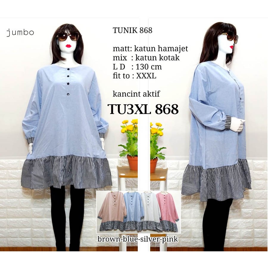 BIGCLO Baju  Atasan  Tunik Wanita Jumbo  Kode TU3XL 3XL 