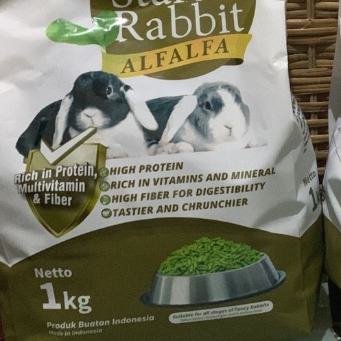 PELET/Makanan kelinci STAR RABBIT food 1KG/ALLFAFA FRESPACK