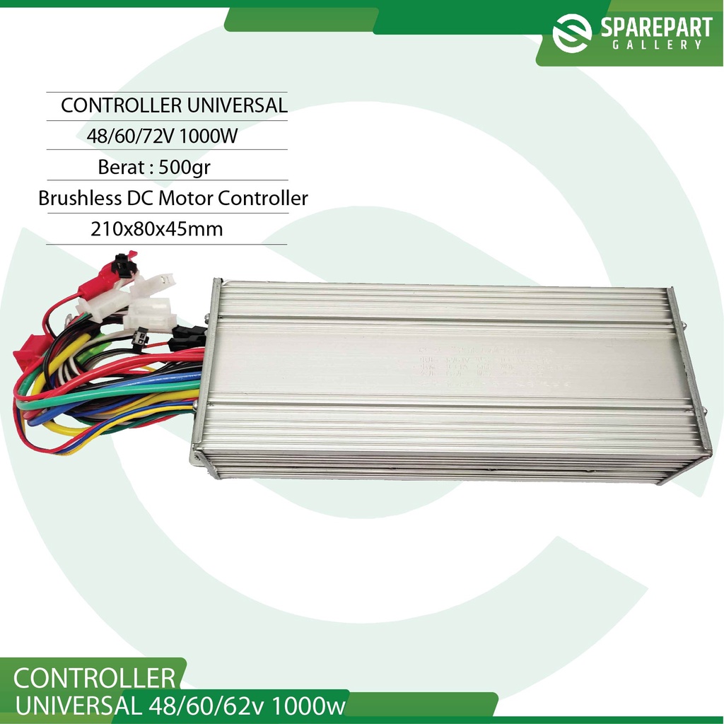 Controller universal bldc 48/60v 1000w motor, skuter dan sepeda listrik