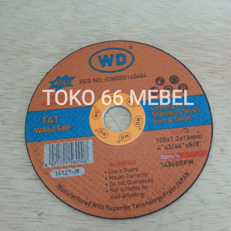 Batu Potong wd 4 inch, batu Gerinda WD 4 Inch