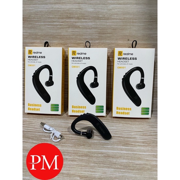 Handset Bluetooth Realme GM001 Handfree Wireless HF BT Wireless Headset Voice Control super bas