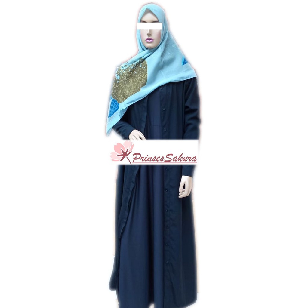 gamis wolfis kancing depan bisa dibuka sampai bawah