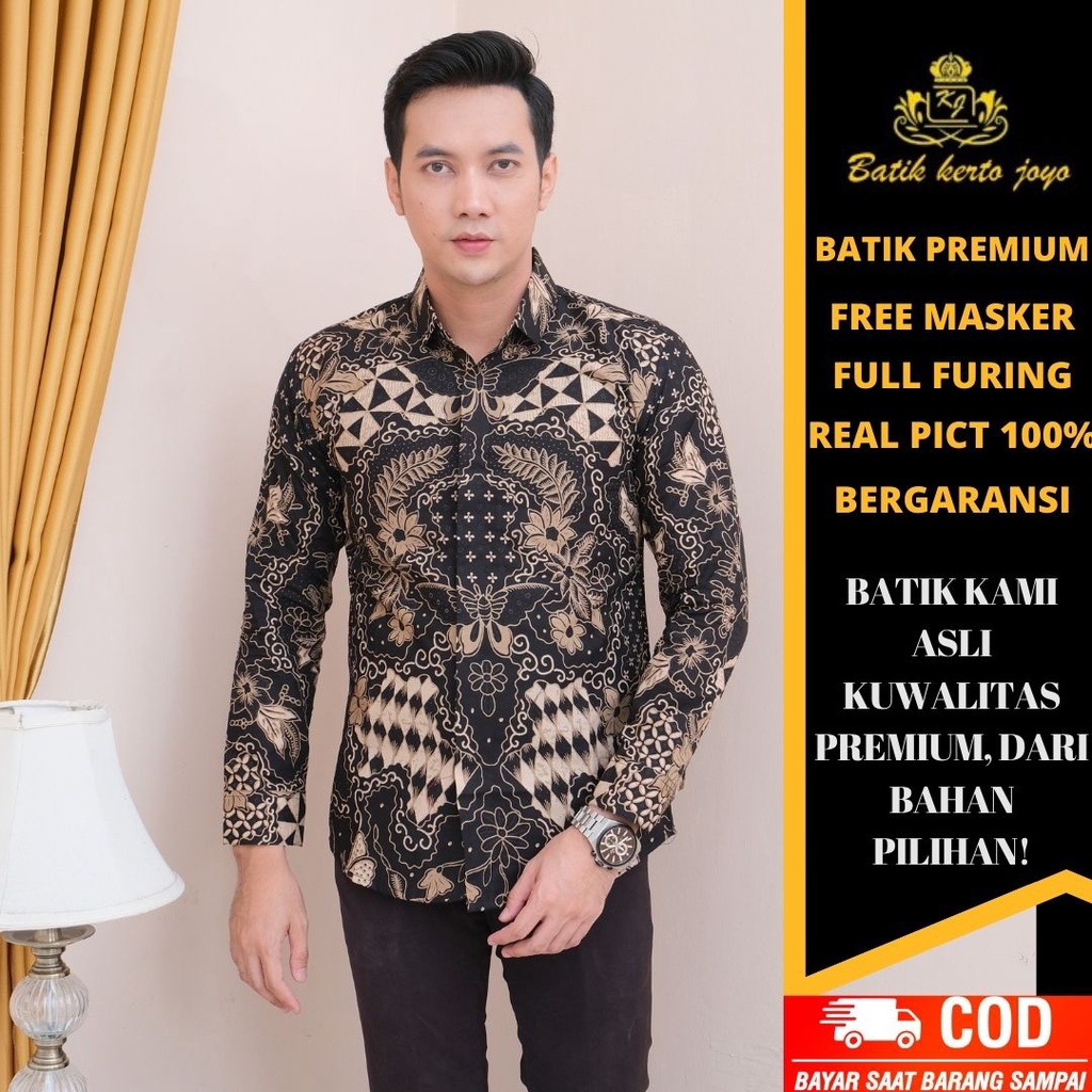 Batik pria modern slimfit Baju Batik Pria Lengan Panjang slimfit baju batik PREMIUM Slim fit Baju BATIK SLIMFIT seragam BATIK KERTOJOYO KJ021 kemeja batik pria full furing baju batik alisan pria BAJU batik slim fit batik pria premium PRABUSENO