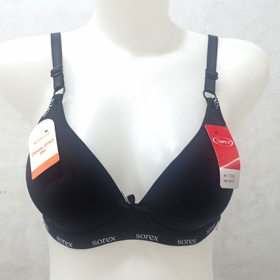 1 Pcs BH SOREX 17232 - Casual Style BRA SOREX Busa Tanpa Kawat Cup A-B Pakaian Dalam Wanita Underwear