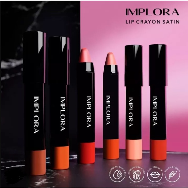 ❤️ Cloudy ❤️ IMPLORA Lip Crayon Satin Original Implora MURAH