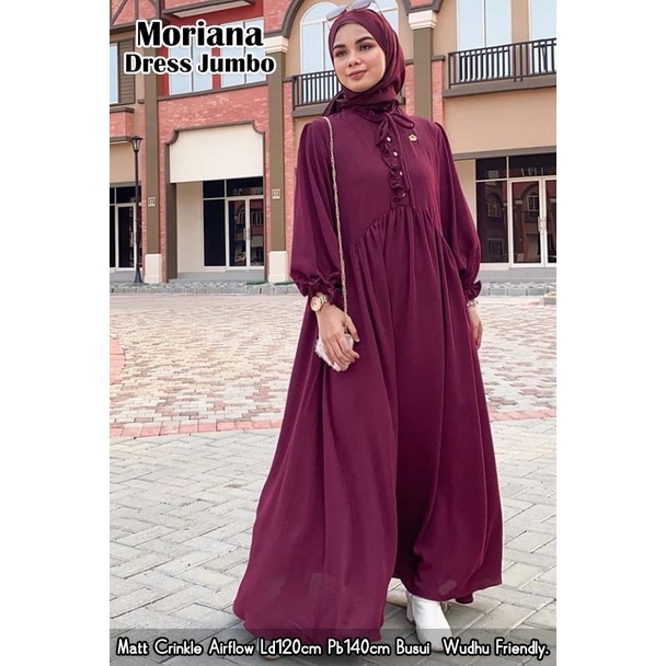 MORIANA DRESS JUMBO CRINKEL MODEL TERBARU