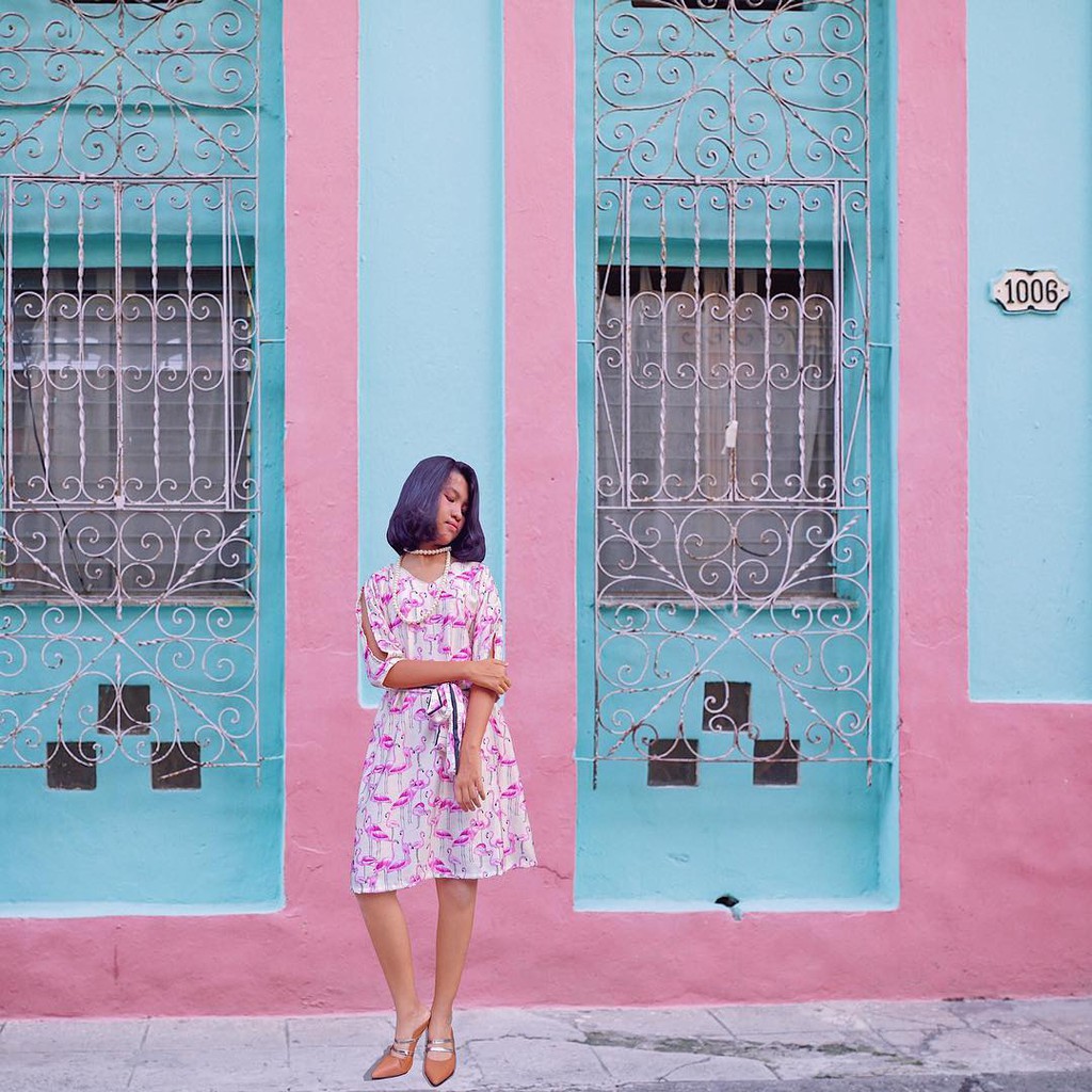 DELVINSA FLY-MINGOS PINK DRESS GAUN WANITA DEWASA REMAJA KOREA MURAH BAGUS PROMO MURAH UNIK KEREN