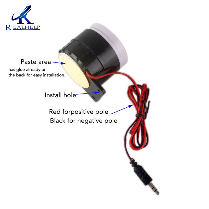 Warna Merah&amp;amp;Klakson Sirene Mini 120dB Dc 12v 24V 5V Dengan Kabel 72mm Untuk Sistem Alarm Keamanan Rumah