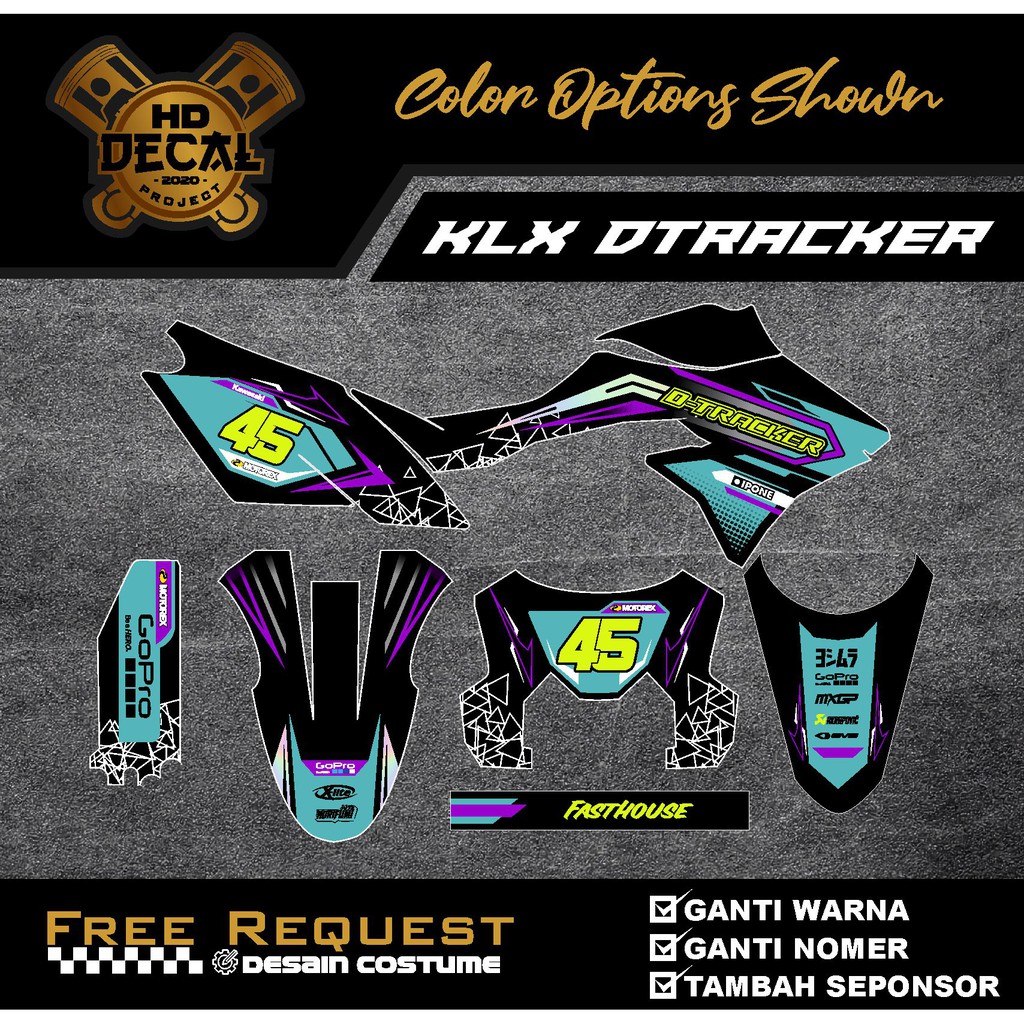 DECAL DTRACKER DECAL KLX BF KLX OLD KLX S DECAL KX CUSTOME DECAL MURAH KLX BF 150L DECAL CRF 150L