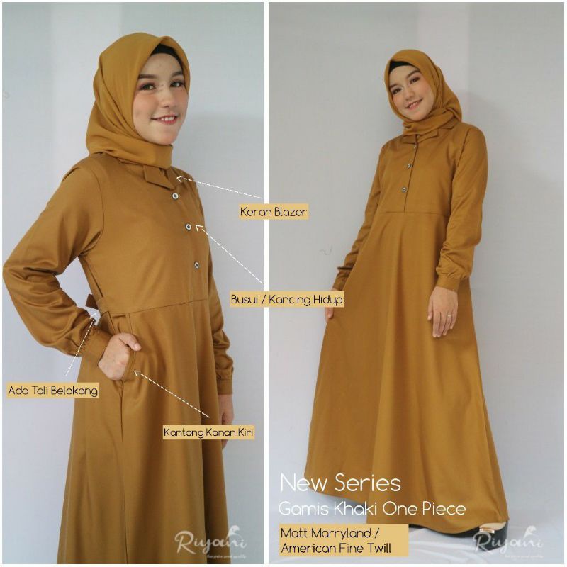 gamis khaki pemda Maryland drill