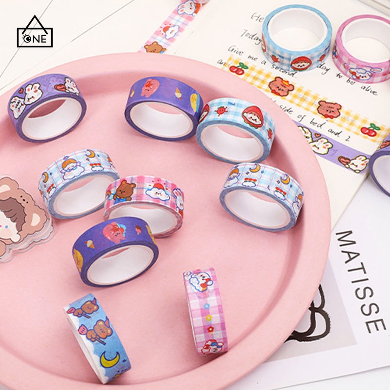 COD❤1 Pc Hewan Lucu Washi Tape Decor Masking Tape Jurnal Scrapbook Dekorasi DIY A one