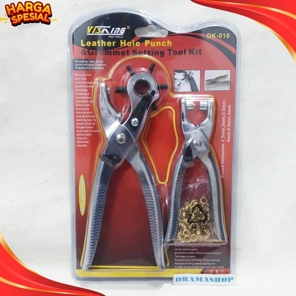 

ORIGINAL Leather Hole Punch Set Pembolong Tas Sabuk Gesper Kulit dan tang mata ayam Set 2pcs