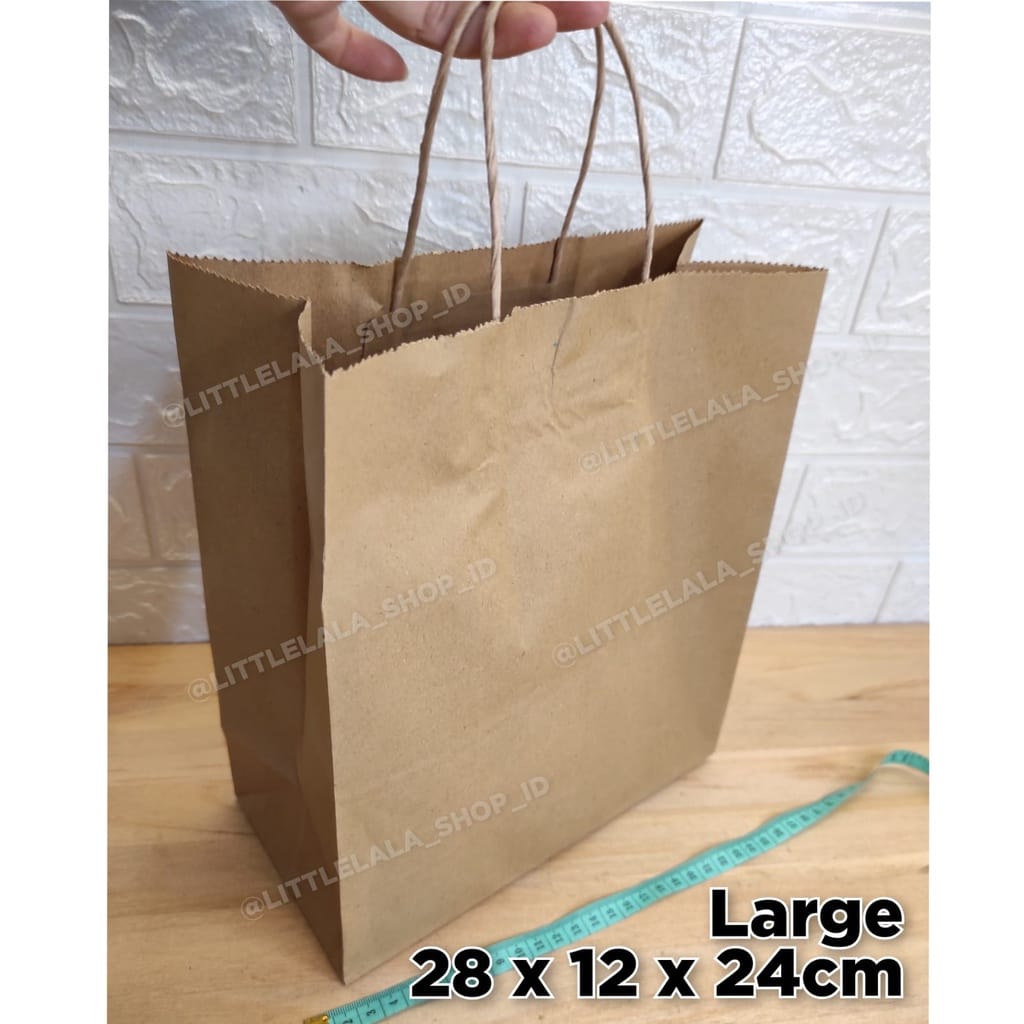 

Paper Bag Large 24x12x28cm/ tas coklat polos medium large/tas kado/tas hampers/tas hadiah/brown paperbag ukurang sedang