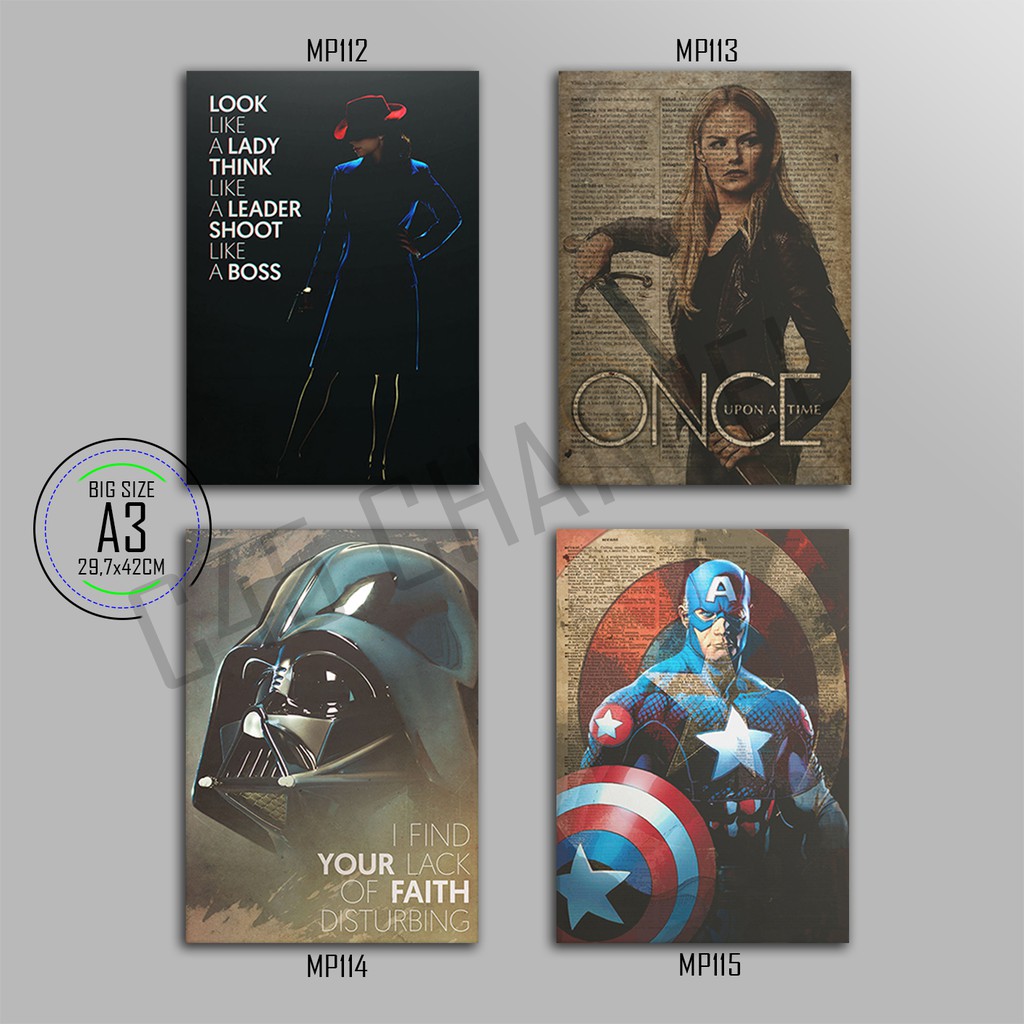 MOVIE POSTER Ukuran Besar Jumbo A3 Hiasan Dinding Bahan Kayu MDF Dekorasi Cafe Ruang Tamu STAR WARS