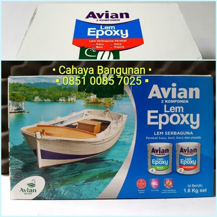 Lem Epoxy Resin AVIAN 2 Komponen 2Komponen Kapal Logam Besar 1.6 Kg