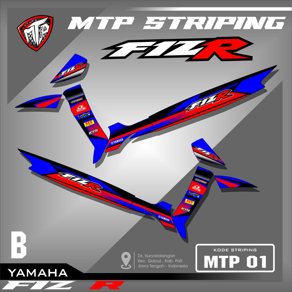 (PROMO MURAH) Stiker Striping Variasi Lis Motor Fiz R Semi Full Desain Road Race Mtp 01