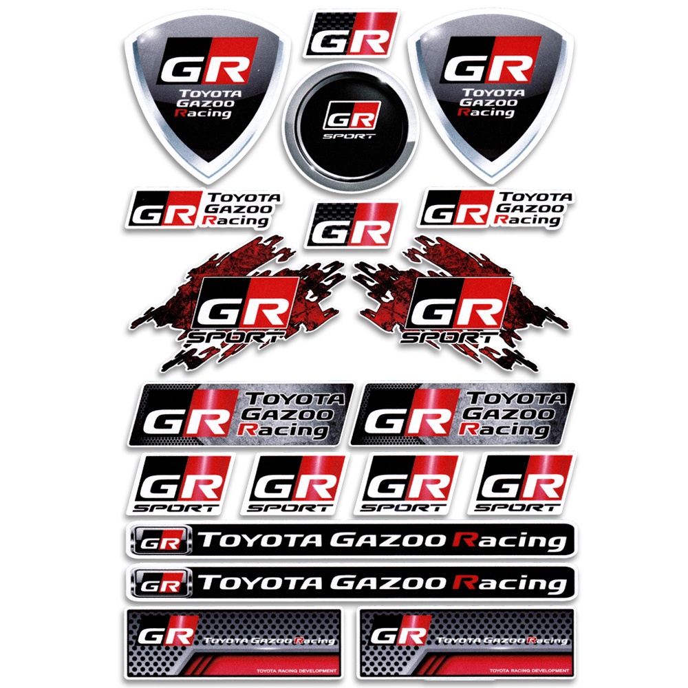 Stiker Motif Toyota GR GAZOO Racing Untuk Dekorasi Helm Motor Yaris Supra 86 RAV4 Vitz Camry