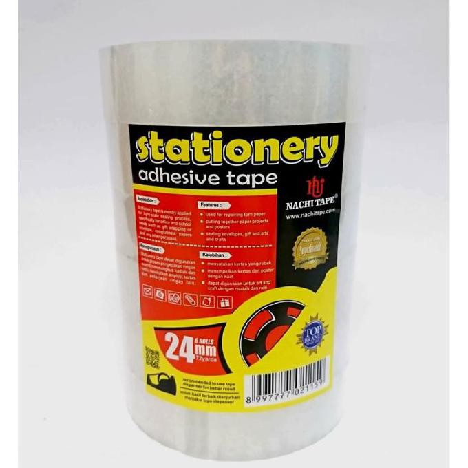 

Nachi Selotip Stationery Nachitape Transparant 24 mm 72 yard FREE ONGKIR