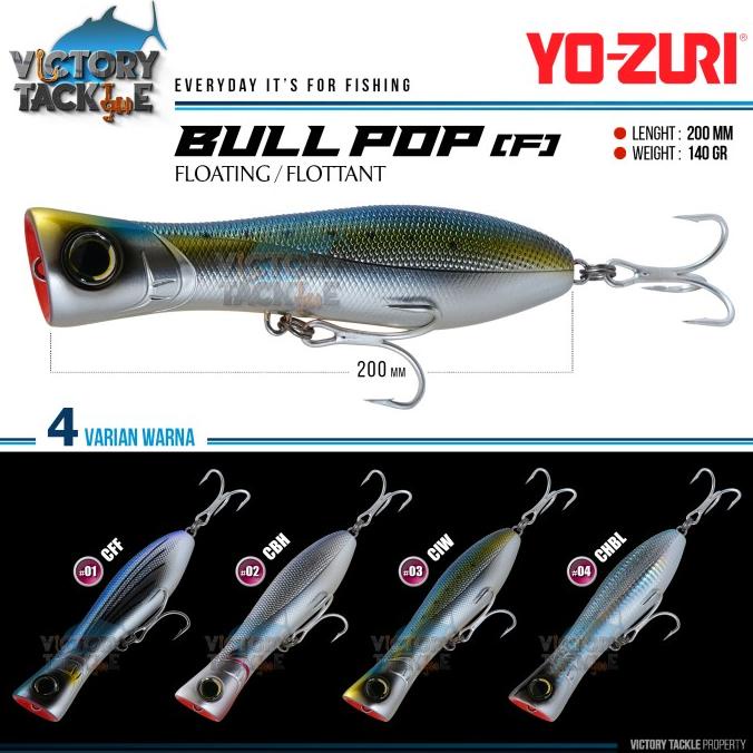 Umpan Pancing Popper Yozuri Bull Pop 200Mm 140Gram