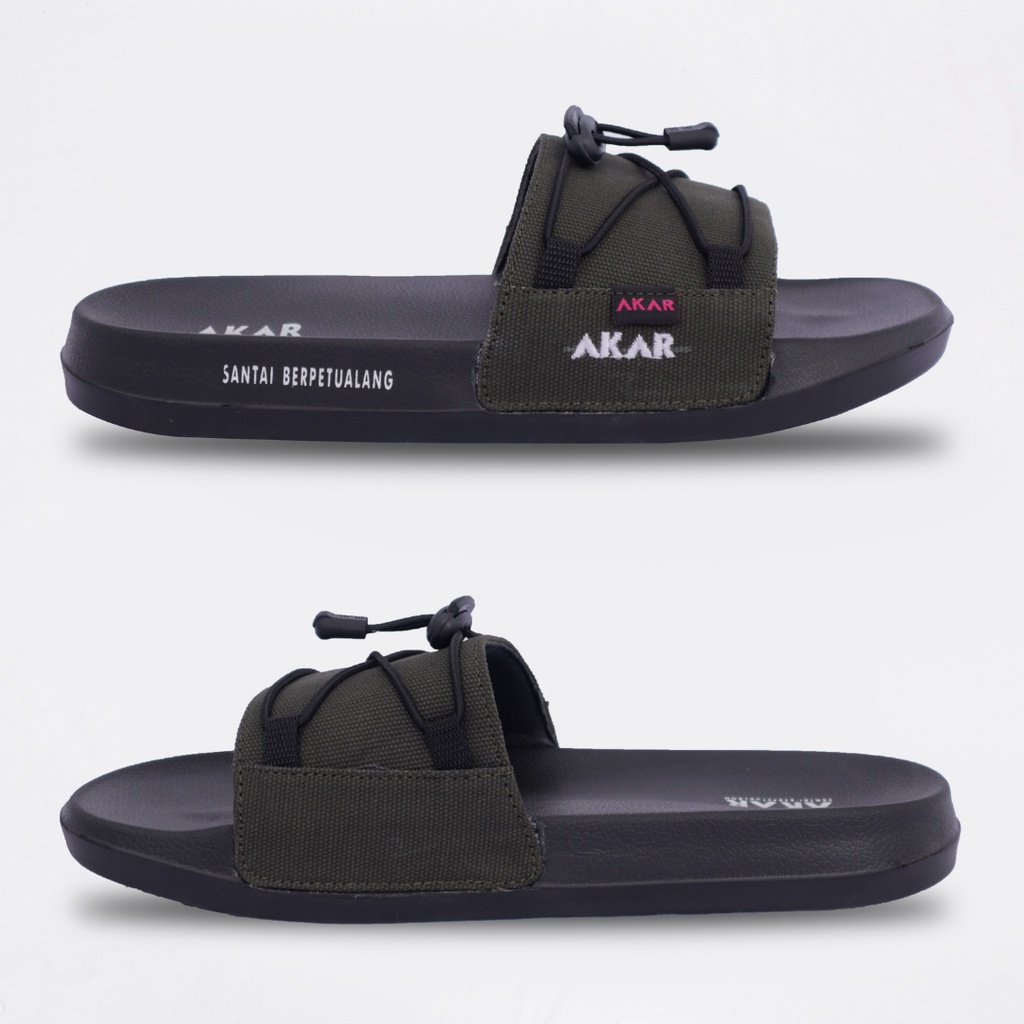 Sandal Slide Pria dan Wanita Terbaru Slide On Distro Sandal Slippers Sendal Anti Licin Selop Ringan Akar Army Kekinian Murah