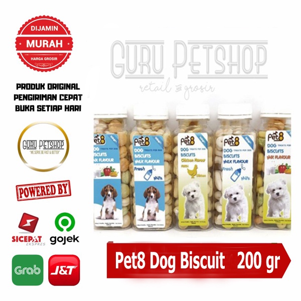 Pet8 Biskuit Anjing 200gr / Pet8 Dog Biscuit 200gr / Snack Anjing