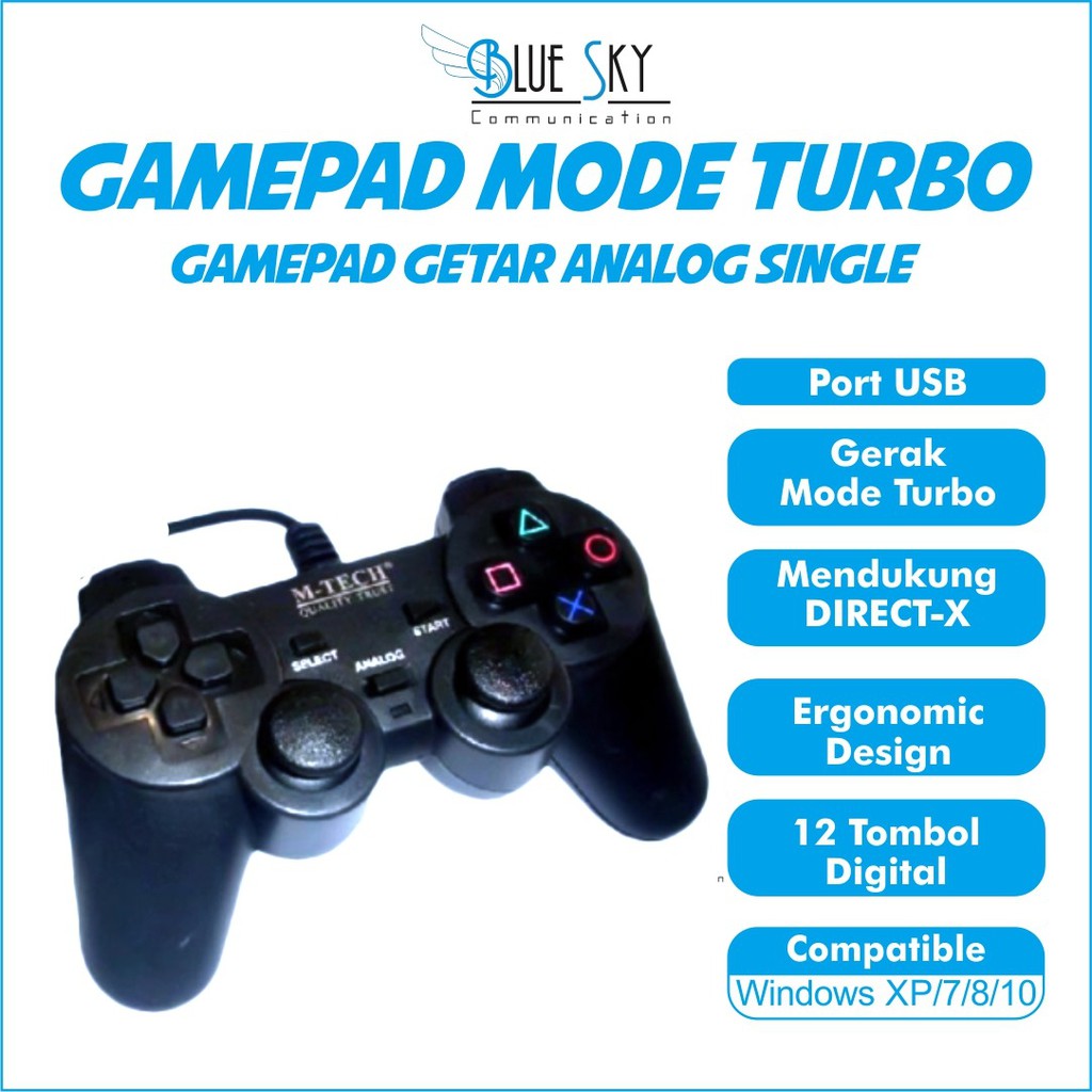 GAMEPAD GETAR ANALOG SINGLE M-TECH