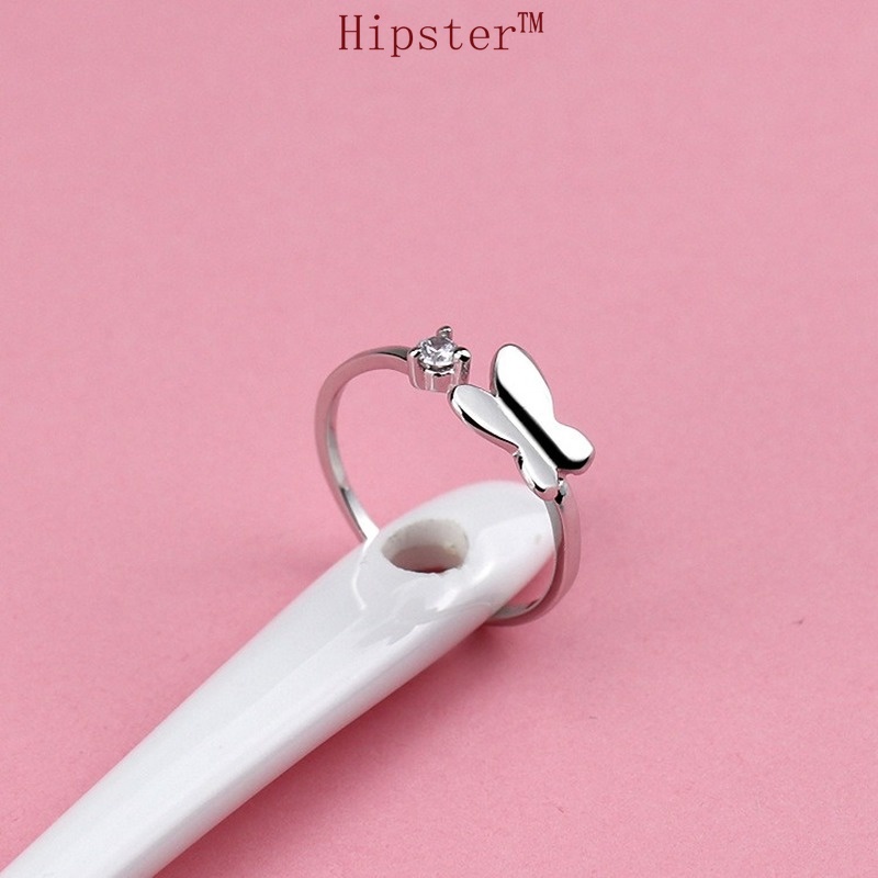 Hot Sale New Product Creative Design Butterfly Open-End Silver Ring