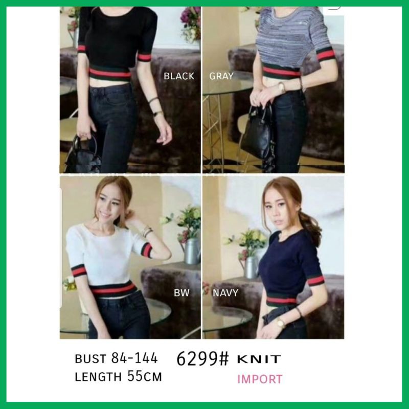 Baju Crop Baju Mini Seksi PTS TB HIGH QUALITY WF crop top rajut 6299