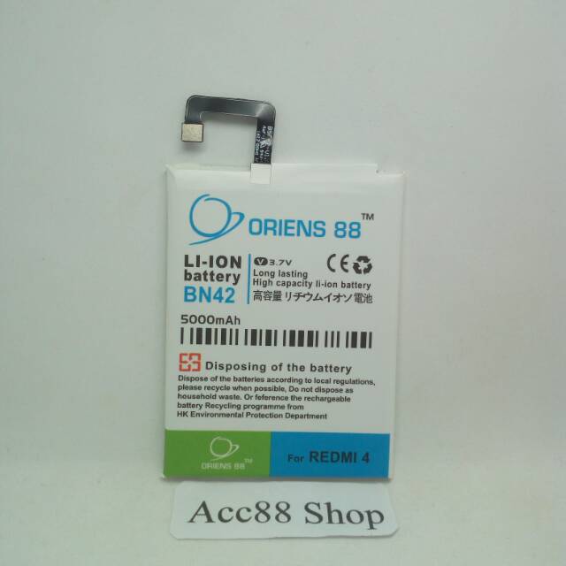 Baterai Batre Battery Double Power Xiaomi Redmi 4 BN42  OR88/ Oriens88