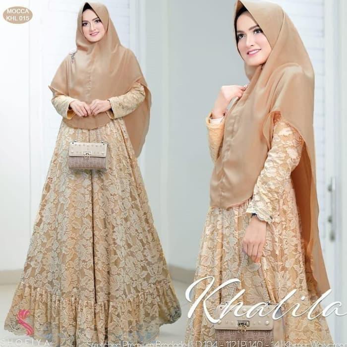 KHALILA BRUKAT SYARII | SETELAN HIJAB MURAH | BAJU GAMIS BRUKAT
