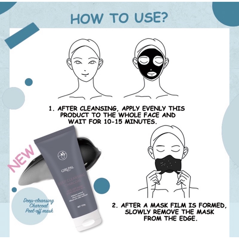 GIRLPAL DEEP CLEANSING CHARCOAL PEEL OFF MASK (100G)