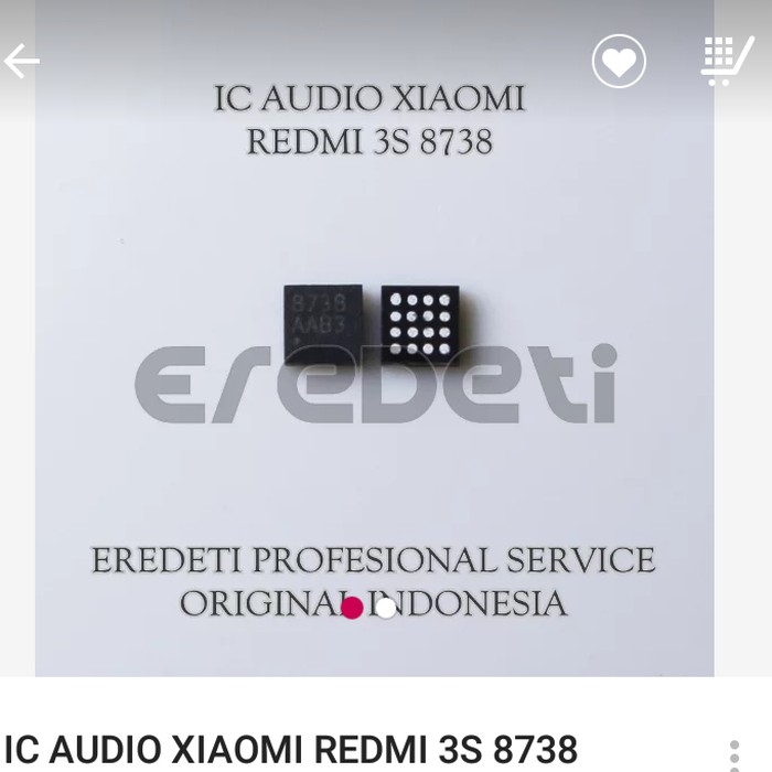 IC AUDIO xiaomi redmi 3 3s lenovo a7000 kode 8738