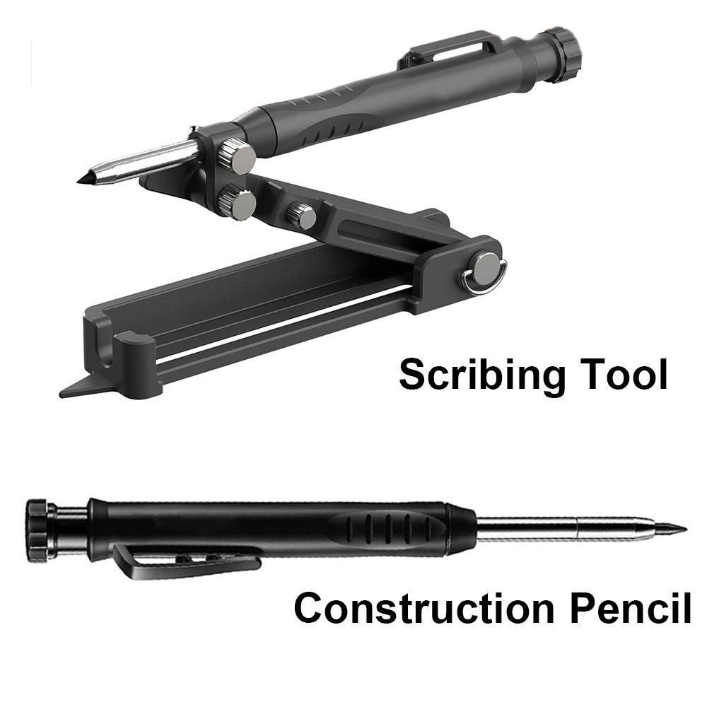 Preva Multifunction Scribing Tool Alat Ukur Multifungsi Scribe Tool Outlines Circles Woodworking Scribe Gauge Penggaris Coret Profil