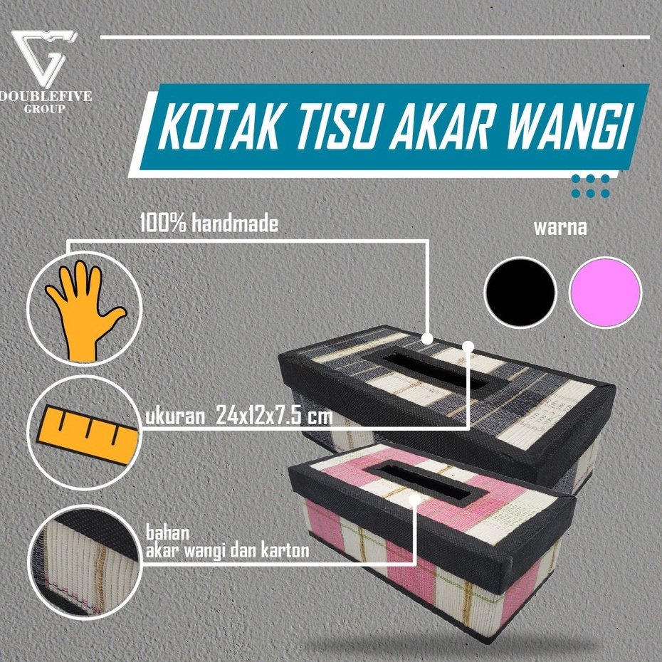 Tempat tissue Kotak Tissue tissue box Tisu Akar Wangi Pink Putih