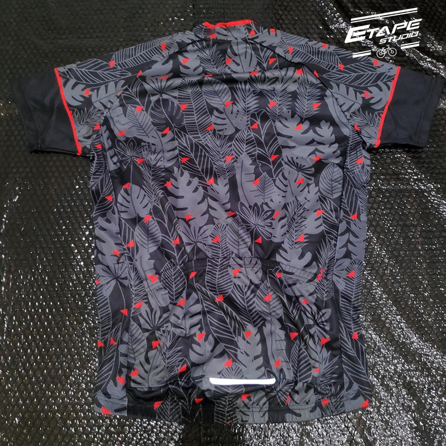 Jersey Road Bike Import Black Red Leaf baju Sepeda MTB SELI