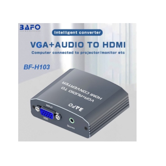 Vga audio 3.5mm analog to hdmi digital converter box bafo Full HD 1080p hdcp bf-h103 - Konverter D-sub 15 pin to hdtv bfh103