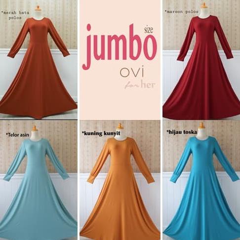 Gamis Jumbo Size Jersey Polos Premium