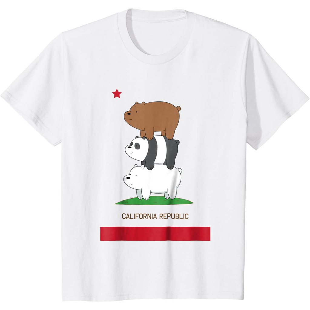 Baju Anak CN We Bare Bears California Flag Stack Graphic T-Shirt