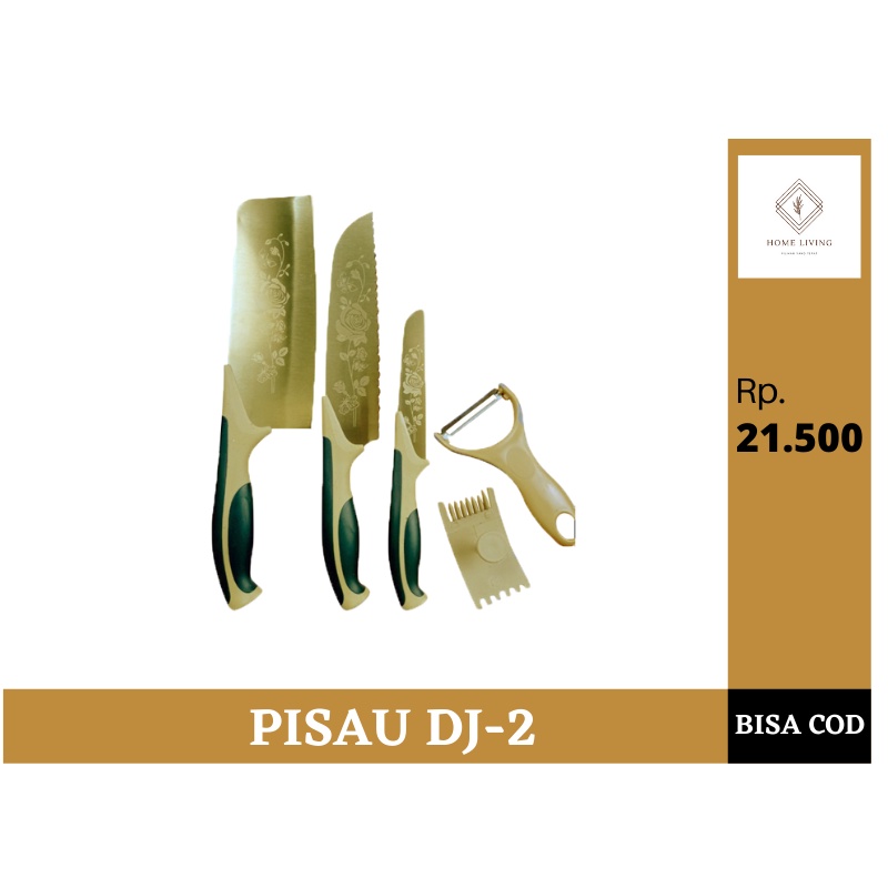 Pisau set talenan Pisau set dapur Pisau stainless tajam Pisau set Hitam Premium Batu Maifan HomeLiving