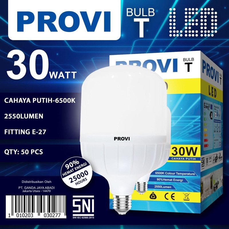 BOHLAM BOLA LAMPU LED PROVI 30W 30WATT GARANSI 1 TAHUN SANGAT TERANG LAMPU LED KAPSUL CAPSULE