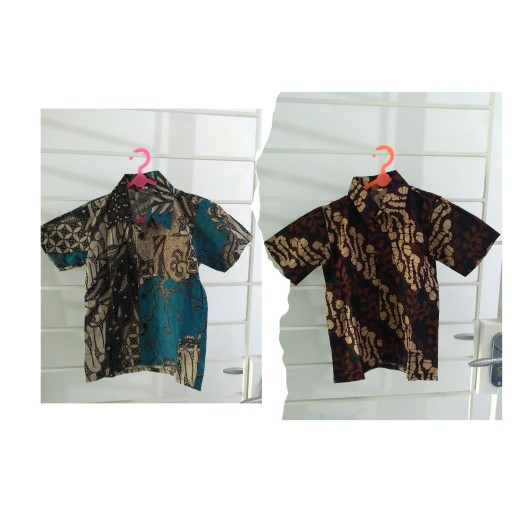 Kemeja Batik Anak Motif Keong Biru