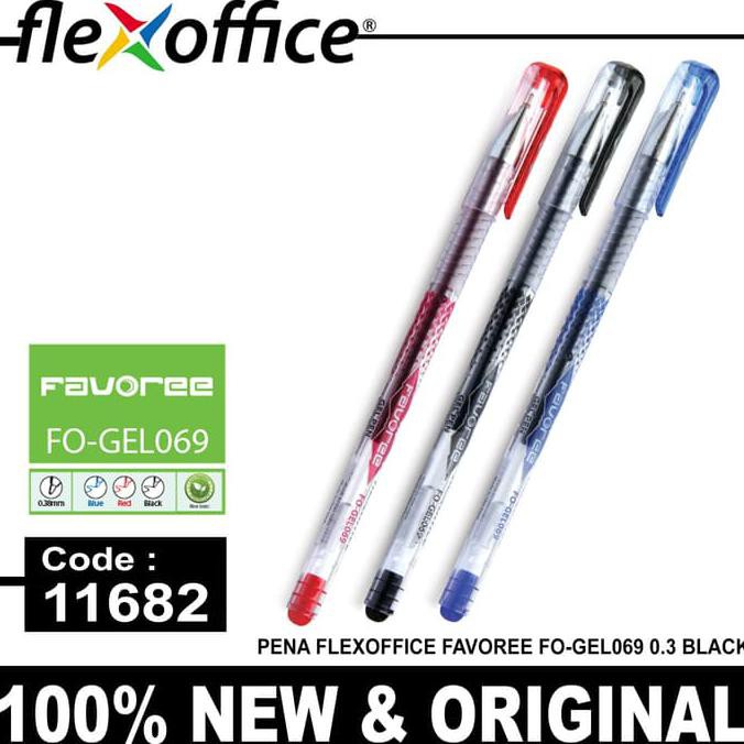 

Silahkan Order] Pena Flexoffice Favoree Fo-Gel069 0.3 Black